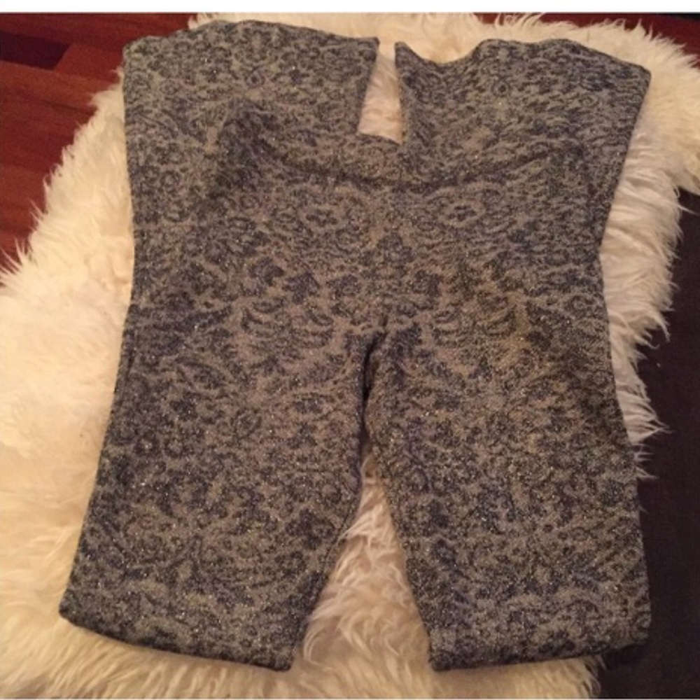 FREE PEOPLE metallic stretchy flare pants